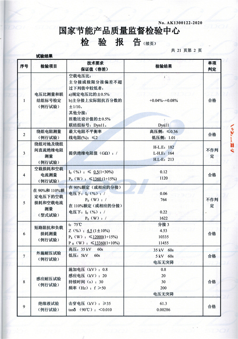 高低压试验报告-S11-1250黄陂黄陂黄陂油浸式变压器-2.jpg